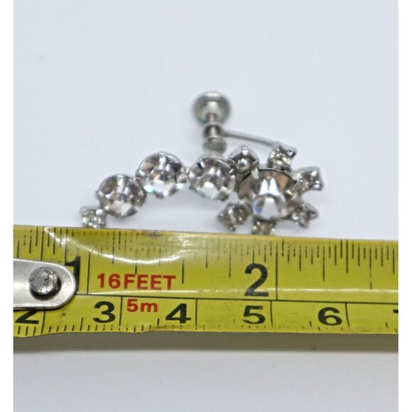 Vintage Coro Rhinestone Earrings Clip On Mid Century 1950s  Lot C - Picture 3 of 4